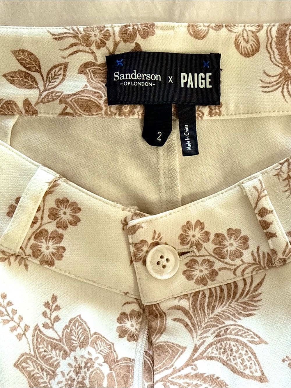 NWOT Paige Denim x Sanderson Stretc Bootcut Trouser Jeans Tan/Cream Size 2/US 26 - Picture 8 of 11